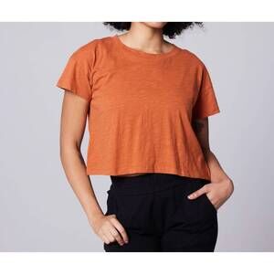 NEW KNOWN SUPPLY easy cropped tee in rust